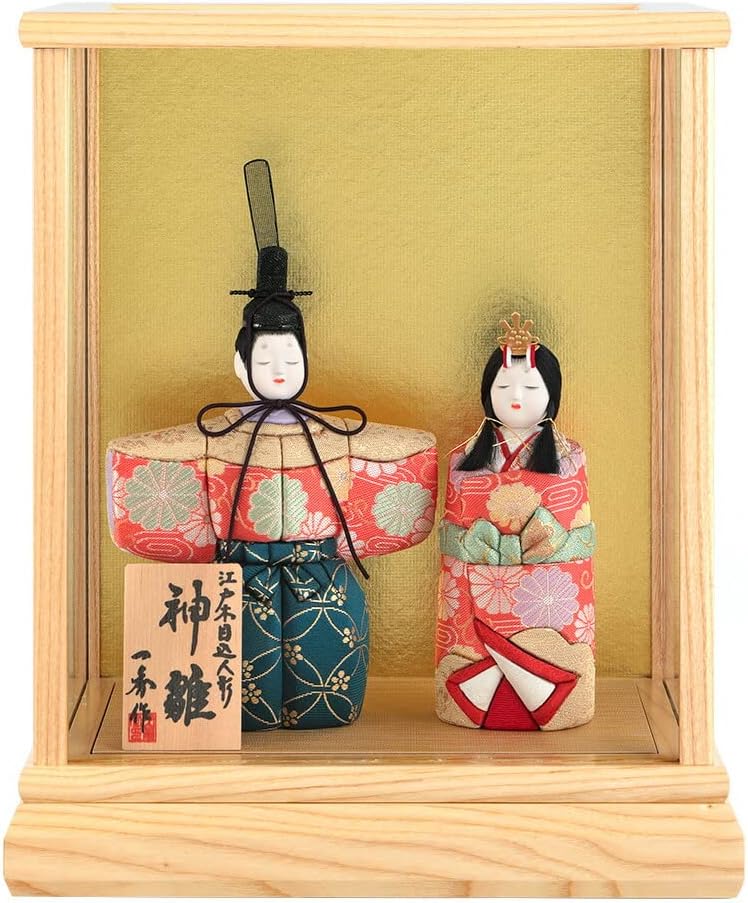 藤翁作 雛人形親王飾り半円形アクリルケース・間口約50×奥行約28